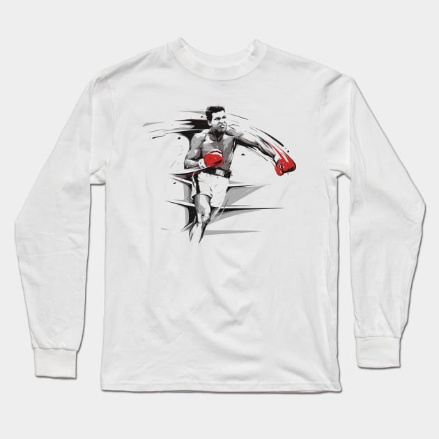 Ali Boxing Legend Long Sleeve T-Shirt by brandonluo